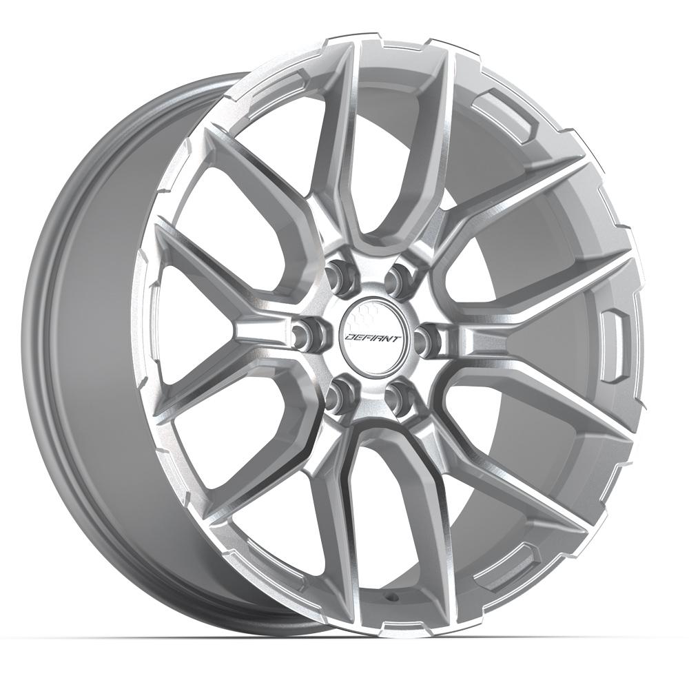 DEFIANT DF18C 22x9 6x135 18et Gloss Silver Machined Wheel SET