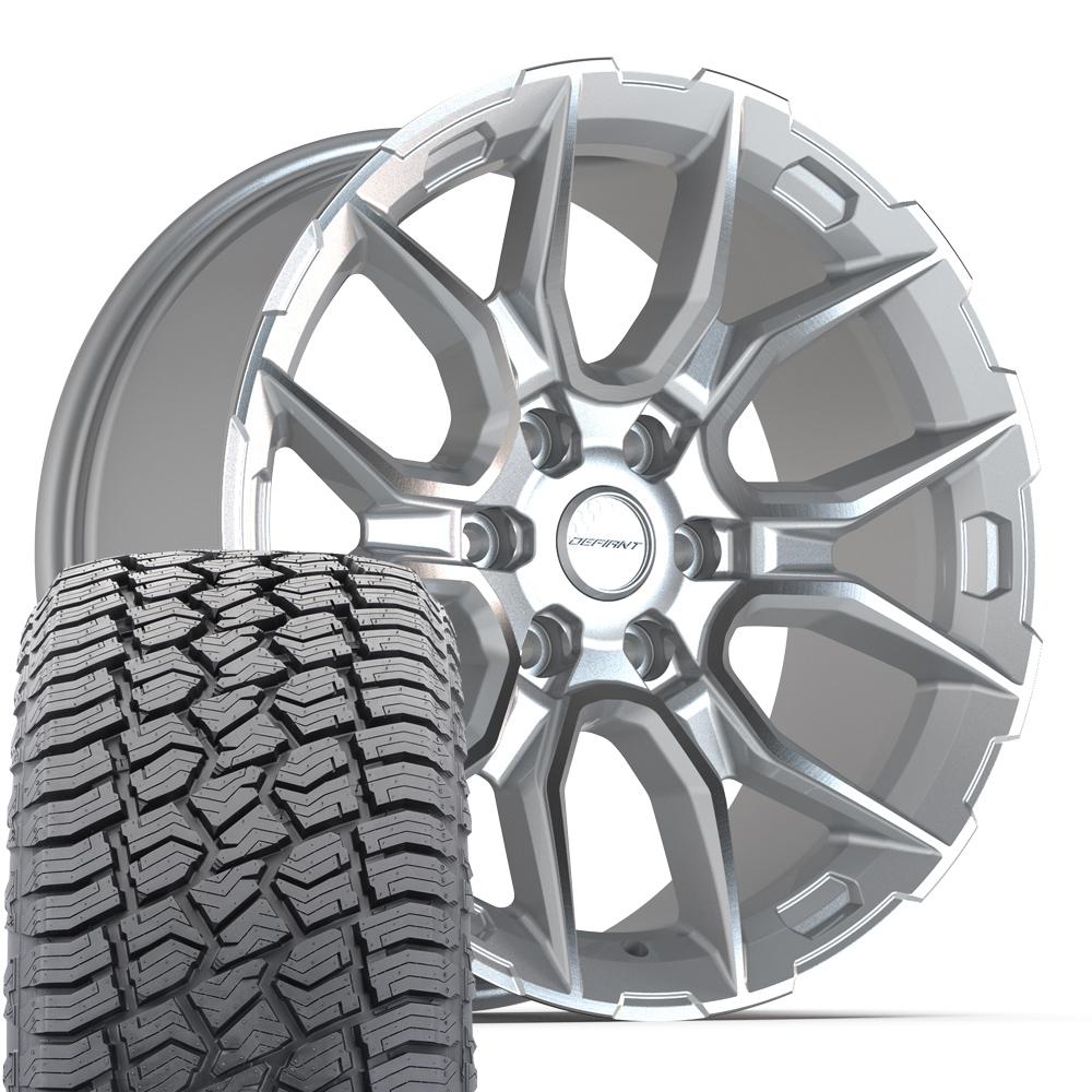 DEFIANT DF18C 20x9 6x135 Gloss Silver Machined Wheels 275/55r20