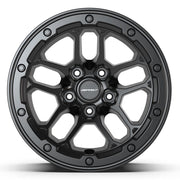 Set(5) 17x8 DF01 Satin Black - 5x127 +12ET with 33x12.50r17 Nexen Roadian MTX Tires &amp; TPMS
