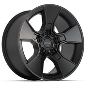Set(5) 17x8.5 DF02 Satin Black - 5x127 +12ET with 33x12.50r17 Nexen Roadian MTX Tires &amp; TPMS