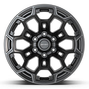 Set(4) 18x9 DF03 Satin Black with Dark Satin Charcoal 2-Tone - 6x139.7 -12ET with 275/65r18 Ironman All Country AT-X Tires