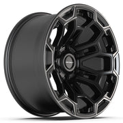 Set(4) 18x9 DF03 Satin Black with Dark Satin Charcoal 2-Tone - 6x139.7 -12ET with 275/65r18 Ironman All Country AT-X Tires