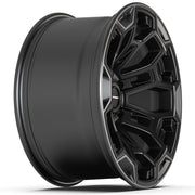 Set(4) 18x9 DF03 Satin Black with Dark Satin Charcoal 2-Tone - 6x139.7 -12ET