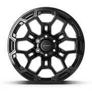 Set(4) 20x9 DF03 Gloss Black - 6x139.7 -12ET with 275/55r20 TBB TS-37 AT Tires