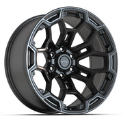 Set(4) 20x9 DF03 Satin Black with Dark Satin Charcoal 2-Tone - 6x139.7 -12ET with 275/55r20 TBB TS-37 AT Tires