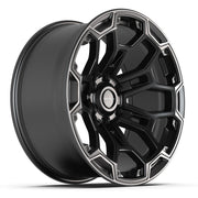 Set(4) 20x9 DF03 Satin Black with Dark Satin Charcoal 2-Tone - 6x139.7 -12ET with 275/55r20 Sailun TerraMax AT2 Tires