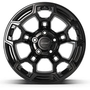 Set(5) 17x9 DF03B Gloss Black - 5x127 -12ET