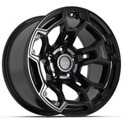 Set(5) 17x9 DF03B Gloss Black - 5x127 -12ET