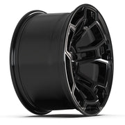 Set(5) 17x9 DF03B Gloss Black - 5x127 -12ET