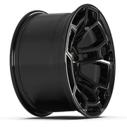 Set(5) 17x9 DF03B Gloss Black - 5x127 -12ET