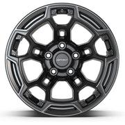 Set(4) 17x9 DF03 Satin Black with Dark Satin Charcoal 2-Tone - 5x127 -12ET with 33x12.50r17 TBB TS-57 RT Tires