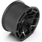 Set(4) 17x9 DF03B Satin Black with Dark Satin Charcoal 2-Tone - 5x127 -12ET