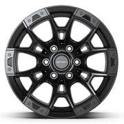 Set(4) 17x9 DF04 Satin Black - 6x135 +12ET with 33x12.50r17 TBB TS-57 RT Tires &amp; TPMS