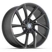 Set(4) 20x9 DF06 Dark Satin Charcoal - 5x114.3 +35ET
