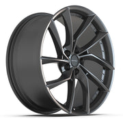Set(4) 20x9 &amp; 20x10 DF06 Dark Satin Charcoal - 5x114.3 +35ET