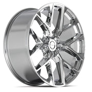 Set(4) 24x10 DF17A Chrome - 6x139.7 +18ET with 295/35r24 Sailun Atrezzo SVR LX+ Tires