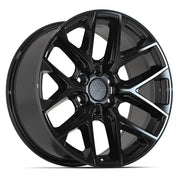Set(4) 20x9 DF17B Gloss Black - 6x139.7 +18ET with 275/55r20 Sailun TerraMax RT Tires