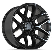 Set(4) 20x9 DF17C Gloss Black - 6x135 +18ET