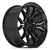 Set(4) 20x9 DF18A Gloss Black - 6x139.7 +18ET with 275/55r20 Goodyear Eagle LS2 Tires
