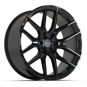 Set(4) 24x10 DF18A Gloss Black - 6x139.7 +24ET with 295/35r24 Sailun Atrezzo SVR LX+ Tires &amp; TPMS