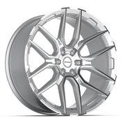 Set(4) 24x10 DF18A Gloss Silver Machined - 6x139.7 +24ET with 305/35r24 Ironman iMove GEN 2 Tires