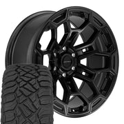 Set(4) 20x9 DF03 Satin Black with Dark Satin Charcoal 2-Tone - 6x139.7 -12ET with 275/55r20 Sailun TerraMax RT Tires