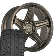 Set(4) 22x10 DF07 Satin Bronze - 6x139.7 -12ET with 285/45r22 Ironman iMove GEN 2 SUV Tires