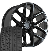 Set(4) 22x9 DF17A Gloss Black - 6x139.7 +18ET with 285/45r22 Ironman iMove GEN 2 SUV Tires