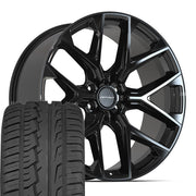 Set(4) 24x10 DF17A Gloss Black - 6x139.7 +24ET with 305/35r24 Ironman iMove GEN 2 Tires