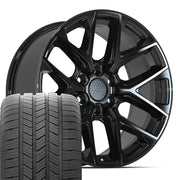 Set(4) 20x9 DF17B Gloss Black - 6x139.7 +18ET with 275/55r20 Goodyear Eagle LS2 Tires