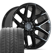 Set(4) 20x9 DF17C Gloss Black - 6x135 +18ET with 275/55r20 Goodyear Eagle LS2 Tires