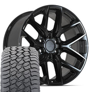 Set(4) 20x9 DF17C Gloss Black - 6x135 +18ET with 275/55r20 Sailun TerraMax AT2 Tires