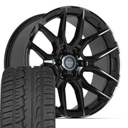 Set(4) 22x9 DF18A Gloss Black - 6x139.7 +18ET with 285/45r22 Ironman iMove GEN 2 SUV Tires