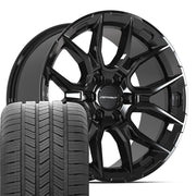 Set(4) 20x9 DF18B Gloss Black - 6x139.7 +18ET with 275/55r20 Goodyear Eagle LS2 Tires