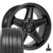 Set(4) 20x9.5 DF07 Satin Black - 5x115 +15ET with 245/45r20 Ironman iMove GEN 3 Tires &amp; TPMS