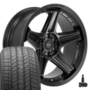 Set(4) 22x10 DF07 Satin Black - 6x139.7 -12ET with 275/50r22 Bridgestone Alenza A/S 02 Tires &amp; TPMS