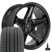 Set(4) 22x10 DF07 Satin Black - 6x139.7 -12ET with 285/45r22 Bridgestone Dueler Alenza HL Tires &amp; TPMS