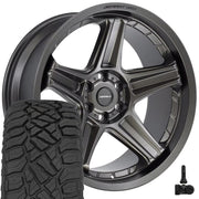 Set(4) 22x10 DF07 Satin Bronze - 6x139.7 -12ET with 33x12.50r22 Sailun TerraMax RT Tires &amp; TPMS