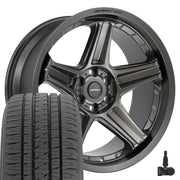 Set(4) 22x10 DF07 Satin Bronze - 6x139.7 -12ET with 285/45r22 Bridgestone Dueler Alenza HL Tires &amp; TPMS
