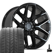 Set(4) 20x9 DF17A Gloss Black - 6x139.7 +18ET with 275/55r20 Goodyear Eagle LS2 Tires &amp; TPMS