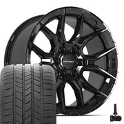 Set(4) 20x9 DF18A Gloss Black - 6x139.7 +18ET with 275/55r20 Goodyear Eagle LS2 Tires &amp; TPMS